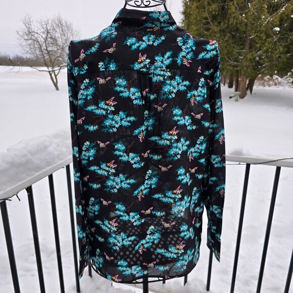 J Crew Blouse, size 14, floral with bees. EUC - Picture 2 of 11